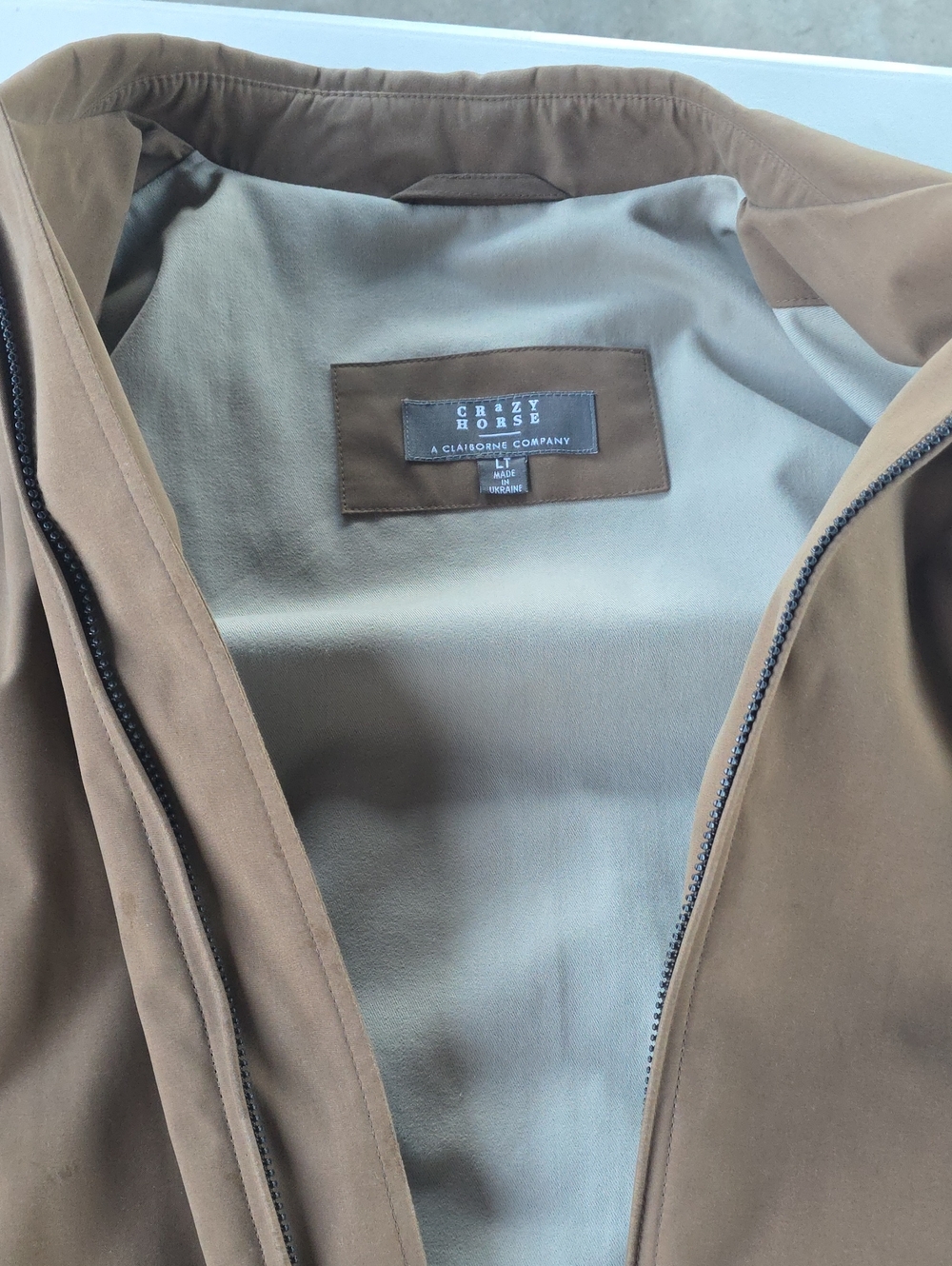 Liz Claiborne Crazy Horse Tan Lightweight Zip Jacket